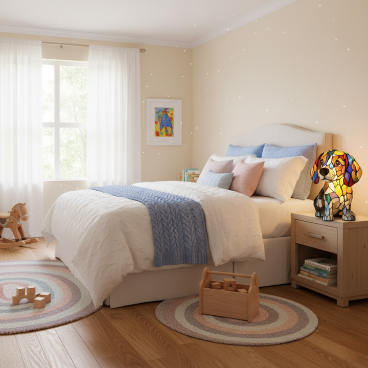 Beagle - Lampe Vitrail Enchanté