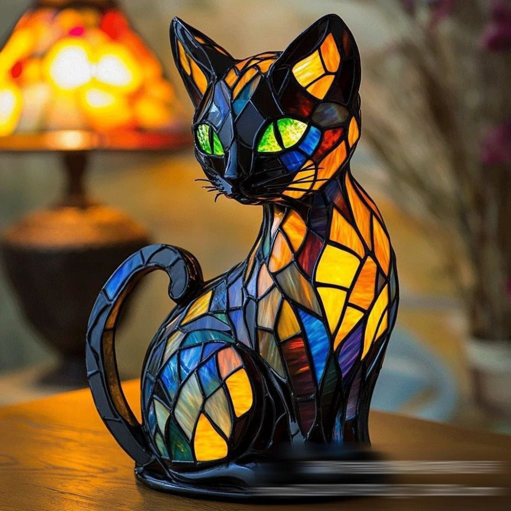 Chat Siamois - Lampe Élégance Irisée