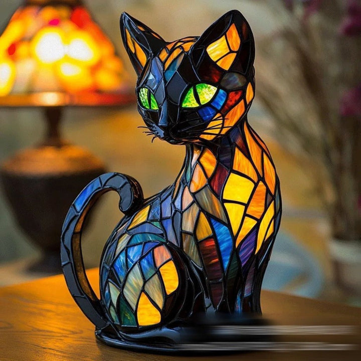Chat Siamois - Lampe Élégance Irisée
