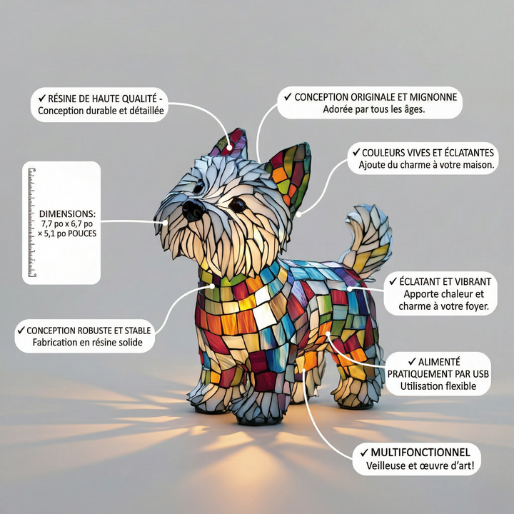 West Terrier - Lumière Festive Colorée
